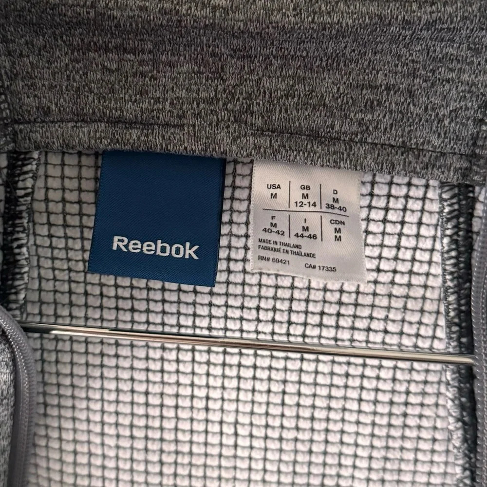 Reebok Medium Gorpcore Interval Flex Heather Gray Athletic Zip Up Jacket Sporty - Picture 5 of 11